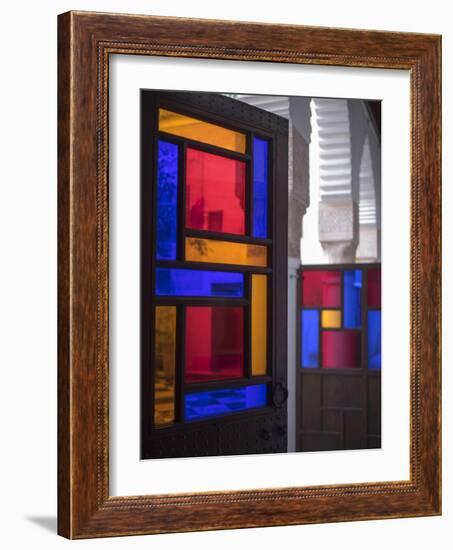 Stained Glass Door, Marrakech, Morocco-David H. Wells-Framed Photographic Print