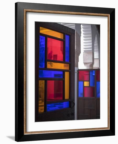 Stained Glass Door, Marrakech, Morocco-David H. Wells-Framed Photographic Print