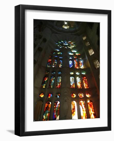 Stained Glass in Sagrada Familia, Barcelona, Catalonia, Spain, Europe-null-Framed Photographic Print