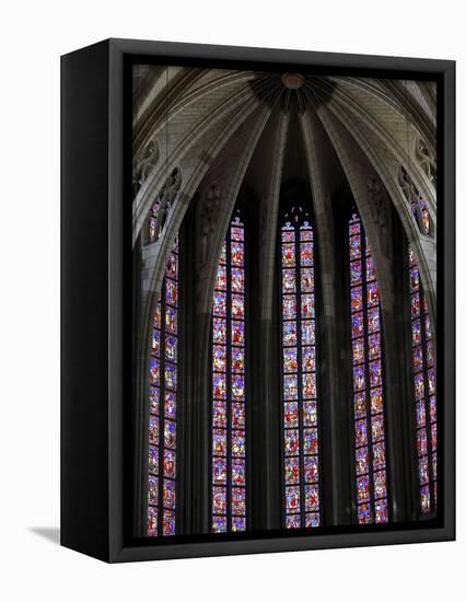 Stained Glass in Sainte-Croix (Holy Cross) Cathedral, Orleans, Loiret, France, Europe-null-Framed Premier Image Canvas