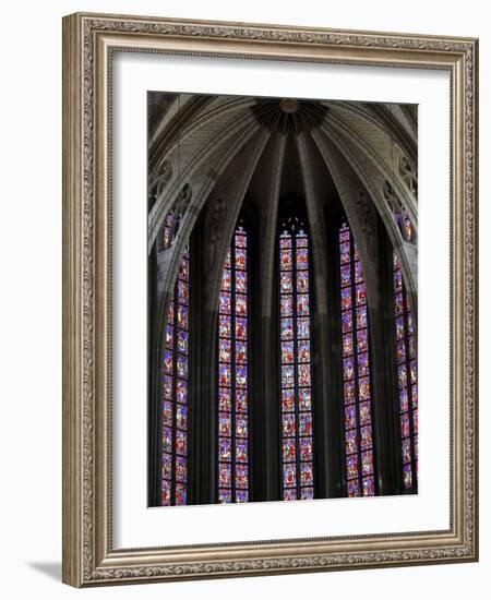 Stained Glass in Sainte-Croix (Holy Cross) Cathedral, Orleans, Loiret, France, Europe-null-Framed Photographic Print