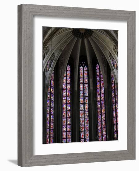 Stained Glass in Sainte-Croix (Holy Cross) Cathedral, Orleans, Loiret, France, Europe-null-Framed Photographic Print