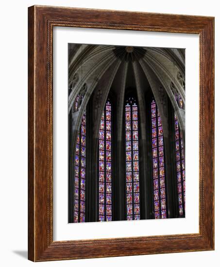 Stained Glass in Sainte-Croix (Holy Cross) Cathedral, Orleans, Loiret, France, Europe-null-Framed Photographic Print