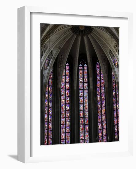 Stained Glass in Sainte-Croix (Holy Cross) Cathedral, Orleans, Loiret, France, Europe-null-Framed Photographic Print