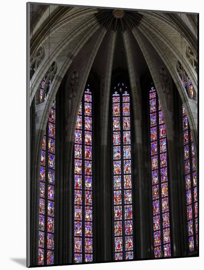 Stained Glass in Sainte-Croix (Holy Cross) Cathedral, Orleans, Loiret, France, Europe-null-Mounted Photographic Print