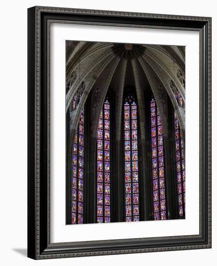 Stained Glass in Sainte-Croix (Holy Cross) Cathedral, Orleans, Loiret, France, Europe-null-Framed Photographic Print