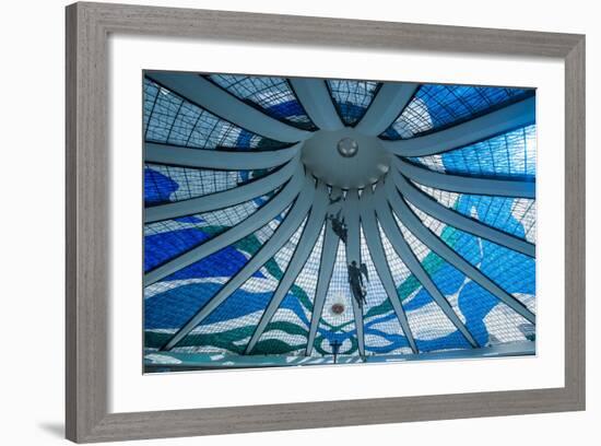 Stained Glass in the Metropolitan Cathedral of Brasilia-Michael Runkel-Framed Photographic Print