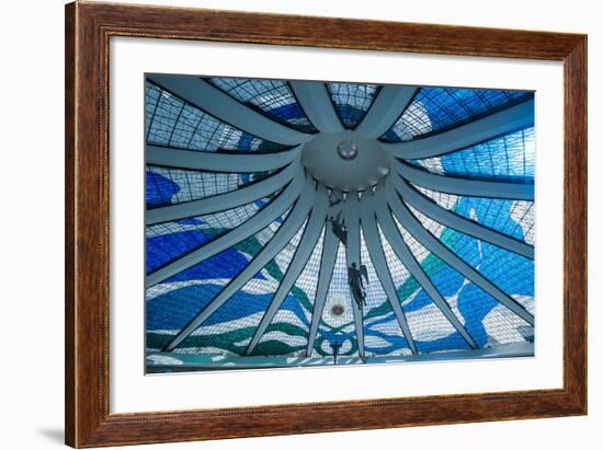 Stained Glass in the Metropolitan Cathedral of Brasilia-Michael Runkel-Framed Photographic Print