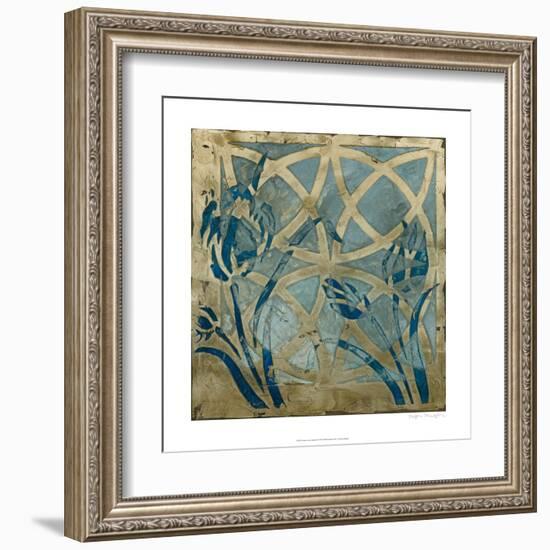 Stained Glass Indigo III-Megan Meagher-Framed Art Print