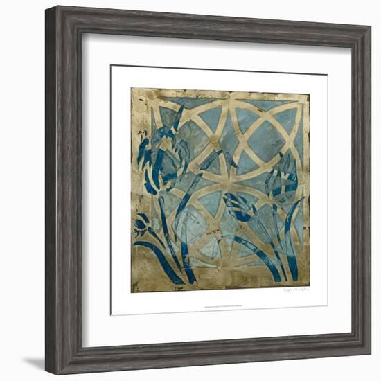 Stained Glass Indigo III-Megan Meagher-Framed Art Print