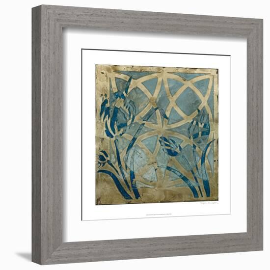 Stained Glass Indigo III-Megan Meagher-Framed Art Print