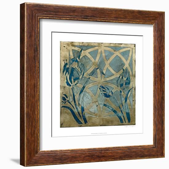 Stained Glass Indigo III-Megan Meagher-Framed Art Print