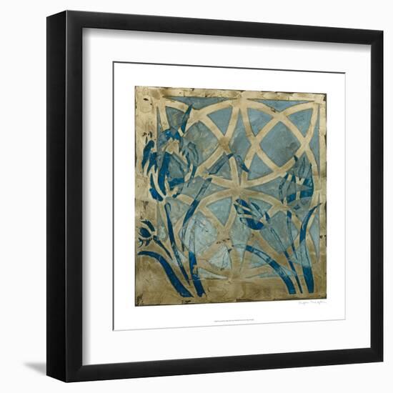 Stained Glass Indigo III-Megan Meagher-Framed Art Print