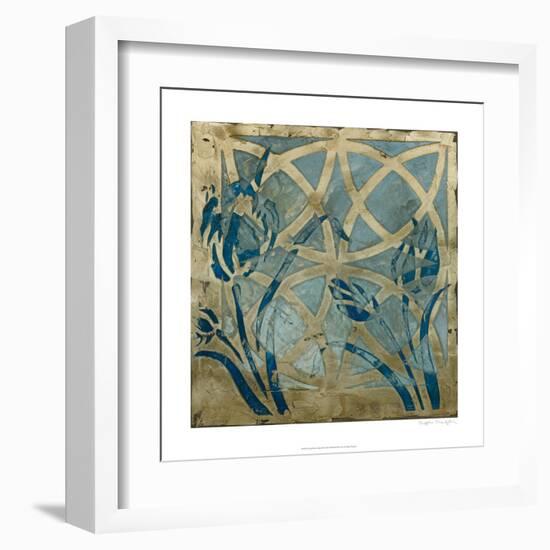 Stained Glass Indigo III-Megan Meagher-Framed Art Print