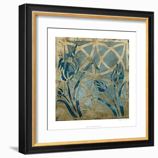 Stained Glass Indigo III-Megan Meagher-Framed Art Print