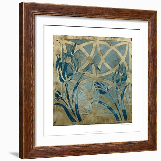 Stained Glass Indigo III-Megan Meagher-Framed Art Print