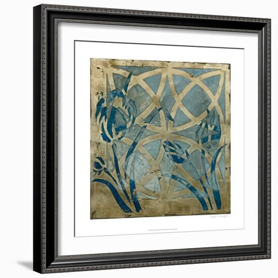 Stained Glass Indigo III-Megan Meagher-Framed Art Print