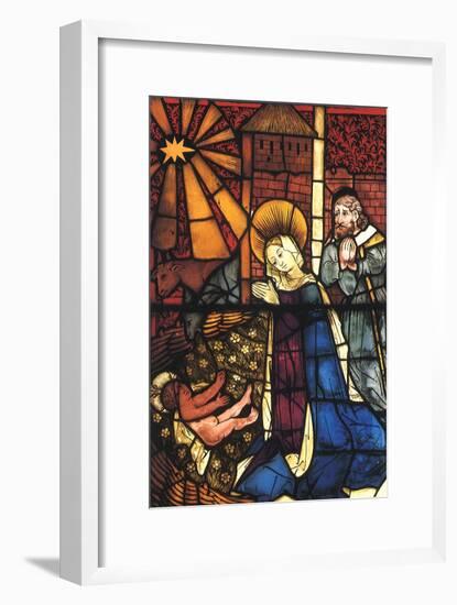 Stained Glass Nativity, 1443-null-Framed Giclee Print