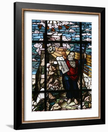 Stained Glass of Moses Holding the Tablets of the Law, Vienna, Austria, Europe-Godong-Framed Photographic Print