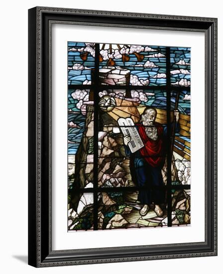 Stained Glass of Moses Holding the Tablets of the Law, Vienna, Austria, Europe-Godong-Framed Photographic Print