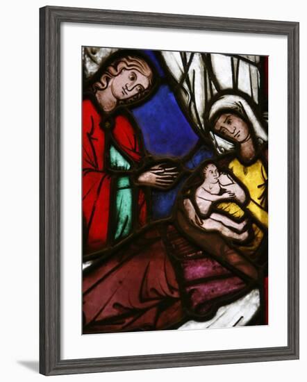 Stained Glass of the Birth of Isaac, Son of Abraham and Sarah, Klosterneuburg, Austria, Europe-Godong-Framed Photographic Print