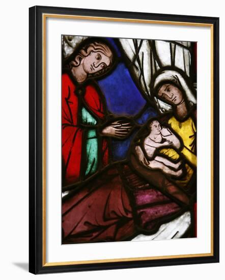 Stained Glass of the Birth of Isaac, Son of Abraham and Sarah, Klosterneuburg, Austria, Europe-Godong-Framed Photographic Print