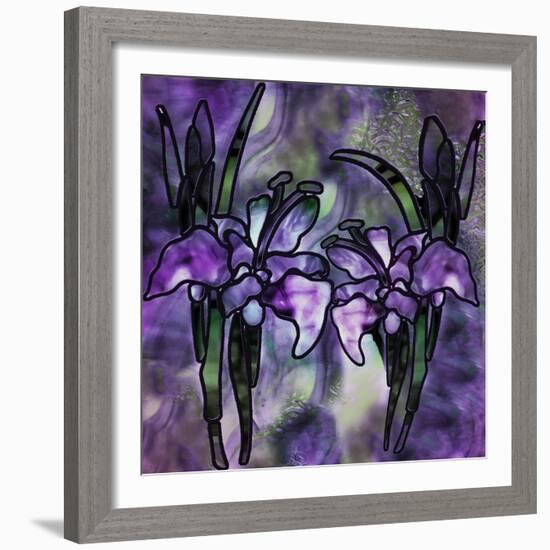 Stained Glass Orchids-Mindy Sommers-Framed Giclee Print