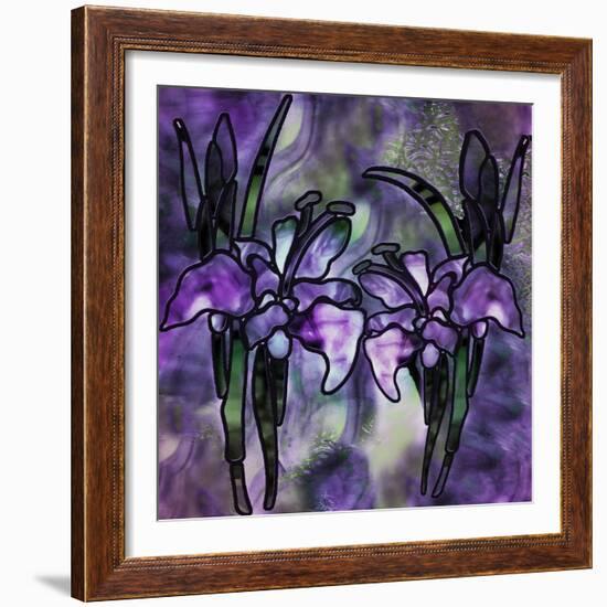 Stained Glass Orchids-Mindy Sommers-Framed Giclee Print