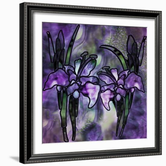 Stained Glass Orchids-Mindy Sommers-Framed Giclee Print