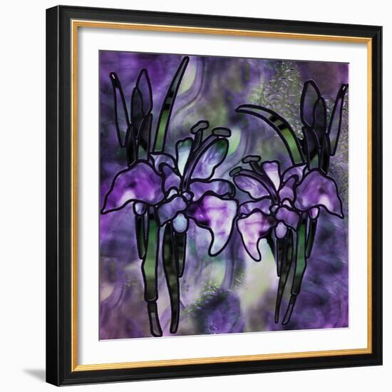 Stained Glass Orchids-Mindy Sommers-Framed Giclee Print