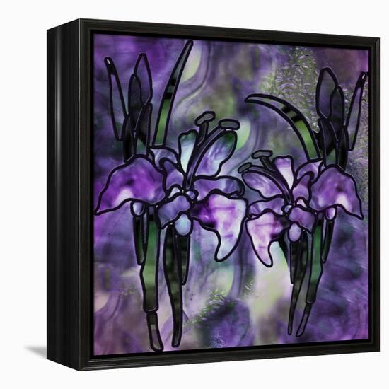 Stained Glass Orchids-Mindy Sommers-Framed Premier Image Canvas