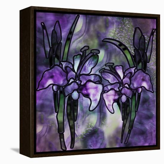 Stained Glass Orchids-Mindy Sommers-Framed Premier Image Canvas