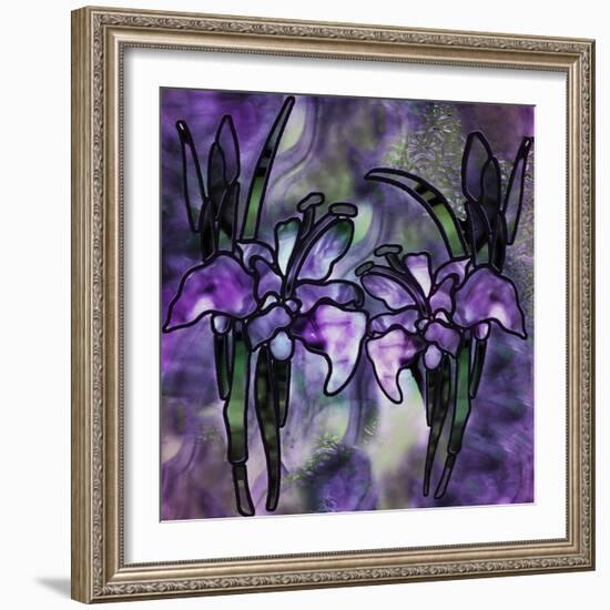 Stained Glass Orchids-Mindy Sommers-Framed Giclee Print