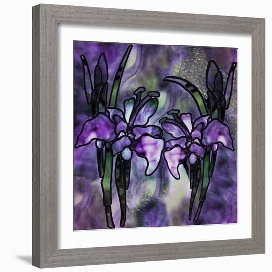 Stained Glass Orchids-Mindy Sommers-Framed Giclee Print