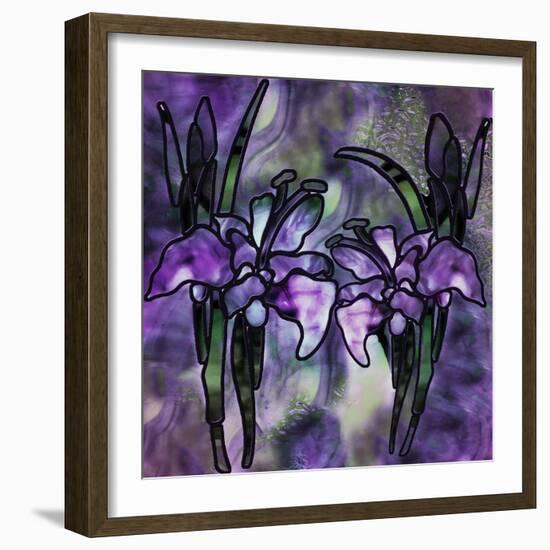 Stained Glass Orchids-Mindy Sommers-Framed Giclee Print