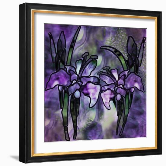 Stained Glass Orchids-Mindy Sommers-Framed Giclee Print