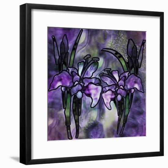 Stained Glass Orchids-Mindy Sommers-Framed Premium Giclee Print