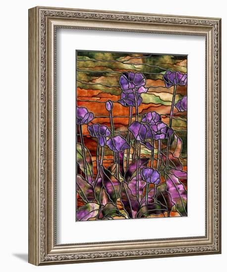 Stained Glass Poppies-Mindy Sommers-Framed Giclee Print