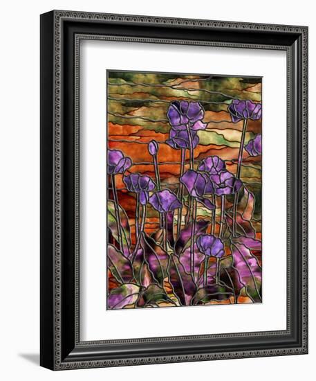 Stained Glass Poppies-Mindy Sommers-Framed Giclee Print