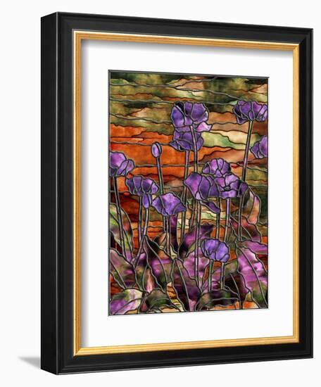 Stained Glass Poppies-Mindy Sommers-Framed Giclee Print