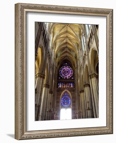 Stained Glass Rose Window, Notre-Dame Cathedral, Reims, Marne, Champagne-Ardenne, France-Richardson Peter-Framed Photographic Print