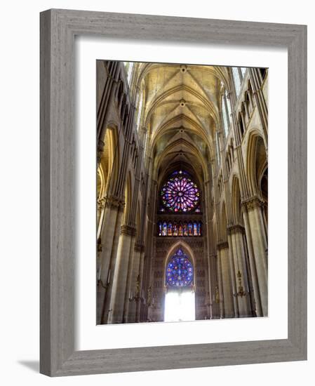 Stained Glass Rose Window, Notre-Dame Cathedral, Reims, Marne, Champagne-Ardenne, France-Richardson Peter-Framed Photographic Print