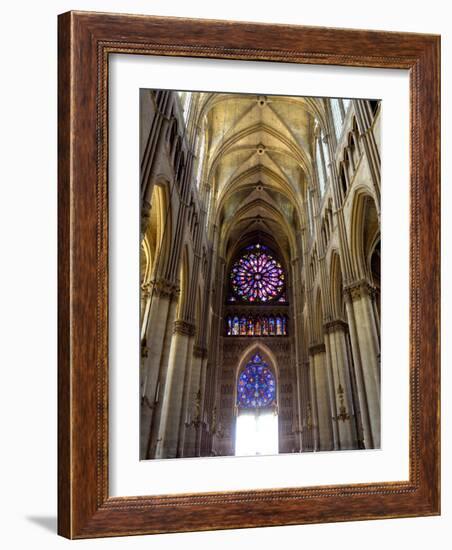 Stained Glass Rose Window, Notre-Dame Cathedral, Reims, Marne, Champagne-Ardenne, France-Richardson Peter-Framed Photographic Print