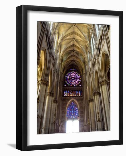 Stained Glass Rose Window, Notre-Dame Cathedral, Reims, Marne, Champagne-Ardenne, France-Richardson Peter-Framed Photographic Print