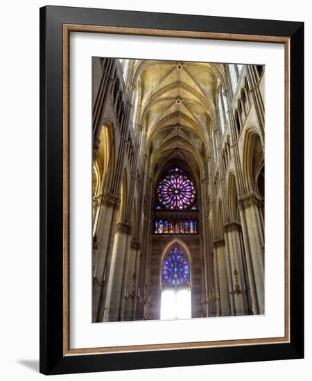 Stained Glass Rose Window, Notre-Dame Cathedral, Reims, Marne, Champagne-Ardenne, France-Richardson Peter-Framed Photographic Print