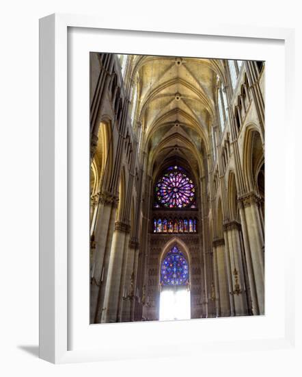 Stained Glass Rose Window, Notre-Dame Cathedral, Reims, Marne, Champagne-Ardenne, France-Richardson Peter-Framed Photographic Print