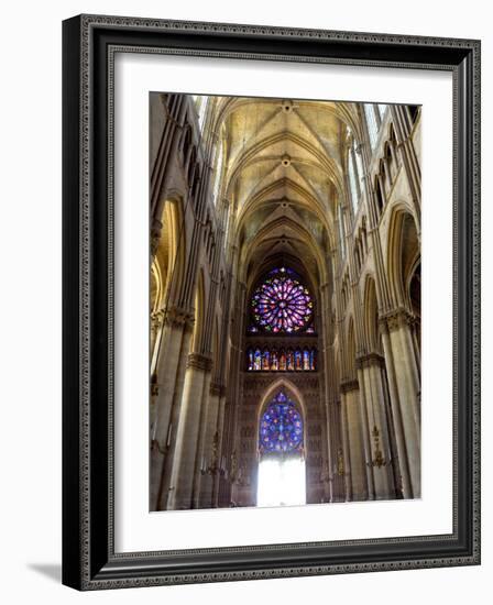 Stained Glass Rose Window, Notre-Dame Cathedral, Reims, Marne, Champagne-Ardenne, France-Richardson Peter-Framed Photographic Print