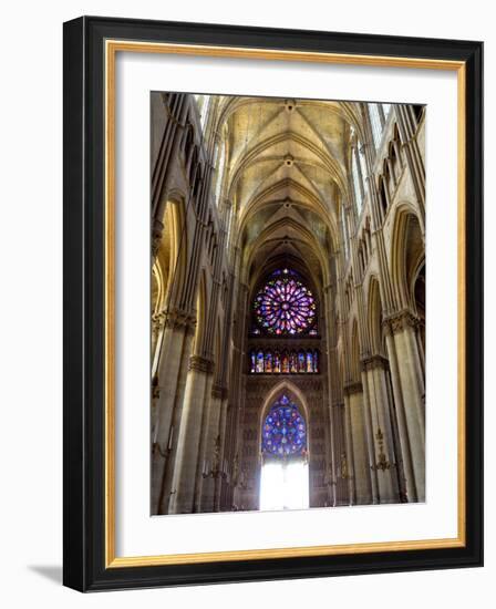 Stained Glass Rose Window, Notre-Dame Cathedral, Reims, Marne, Champagne-Ardenne, France-Richardson Peter-Framed Photographic Print