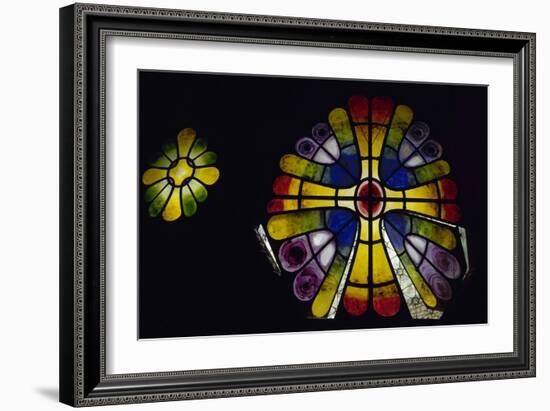 Stained Glass Window. 19th Century. Crypt of the Colonia Guell by Antonio Gaudi (1852-1926). Spain-Antonio Gaudi-Framed Photographic Print