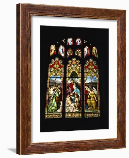 Stained Glass Window at Stoke by Nayland Church in Constable Country, Suffolk, England, UK-Robert Francis-Framed Photographic Print